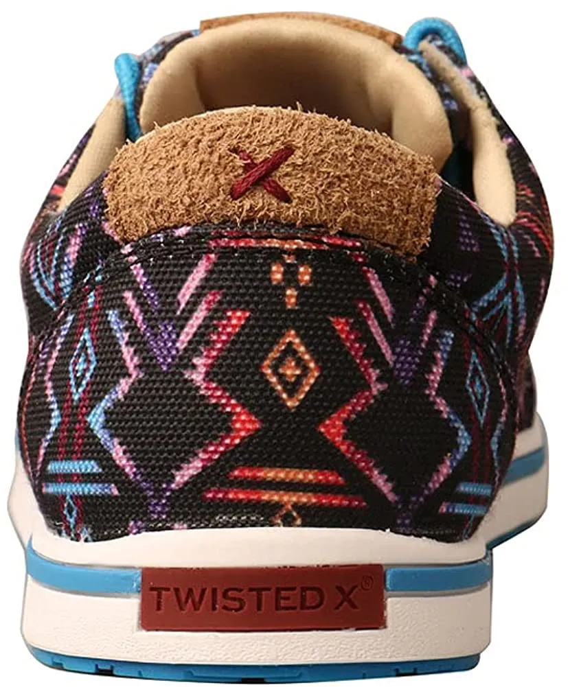 Twisted X Women's Kicks with ecoTweed Lining - Full-Grain Leather Fabric with Fashionable Textile Design - Slip-On Hooey Lopers Designed with ecoTweed Lining