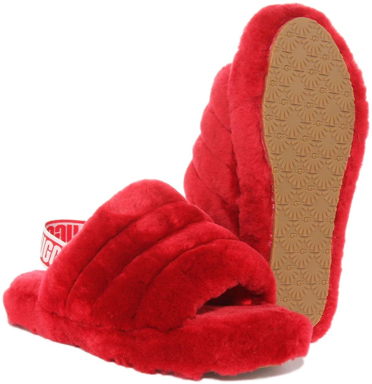 Ugg Australia Fluff Yeahslide In Red For Kids