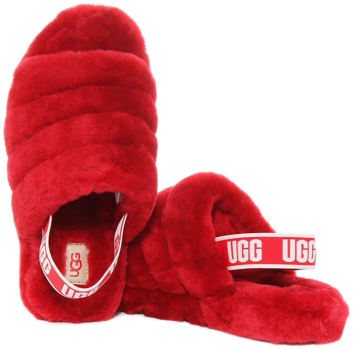 Ugg Australia Fluff Yeahslide In Red For Kids