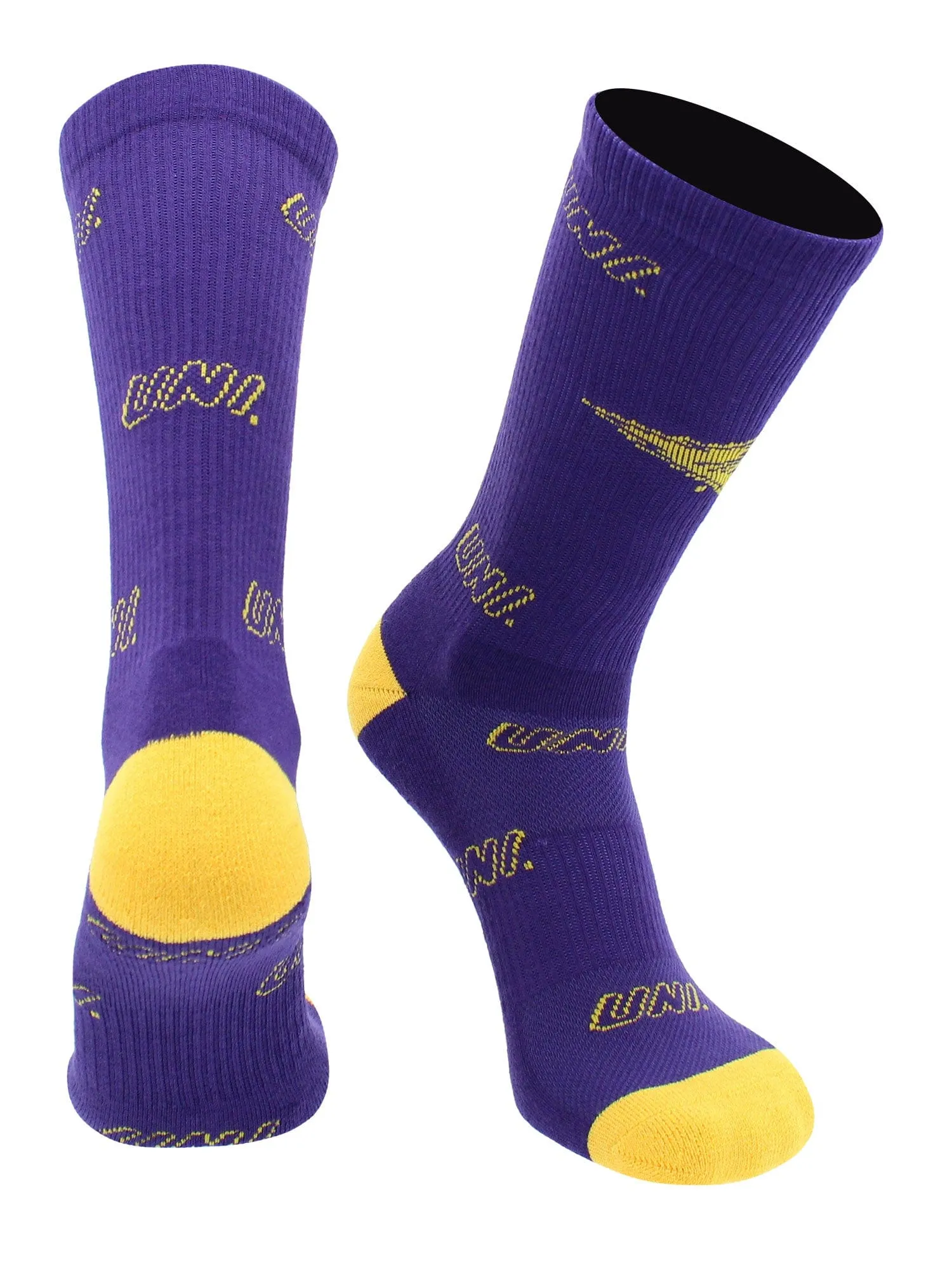 UNI Panthers Socks University of Northern Iowa Panthers Mayhem Crew Socks