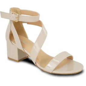 VANGELO Women Sandal DARCIE-53 Heel Party Prom Wedding Sandal Nude Patent