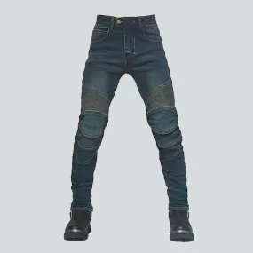 Waterproof winter men's biker jeans