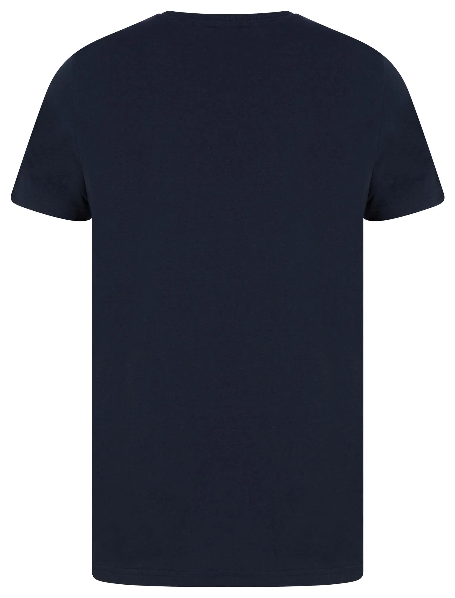 Waves Motif Cotton Jersey T-Shirt In Sky Captain Navy - Dissident