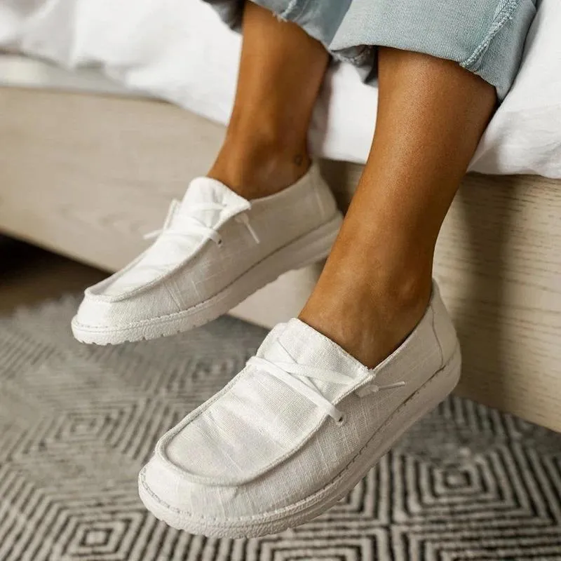 Women's Canvas Lace-Up Loafers