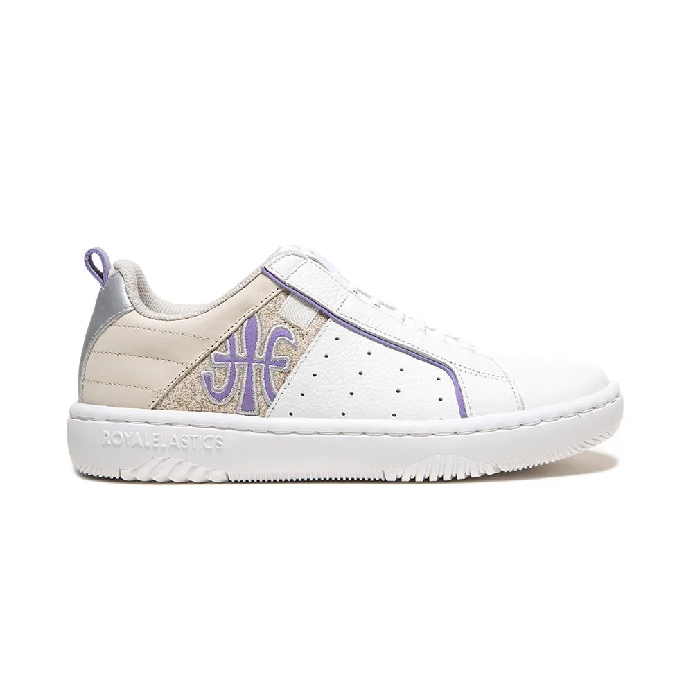 Women's Icon 2.0 White Purple Logo Leather Sneakers 96533-006