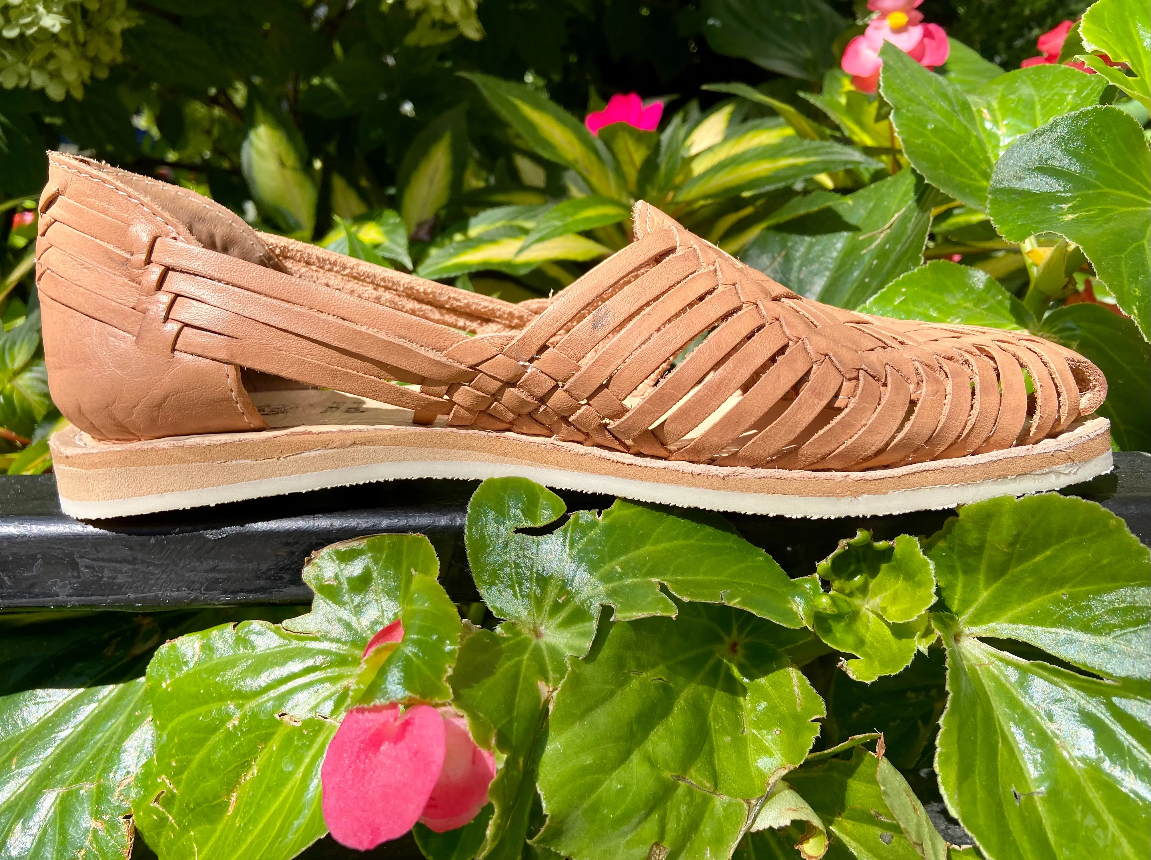 Women’s Mexican Huarache Sandals -- Natural Leather