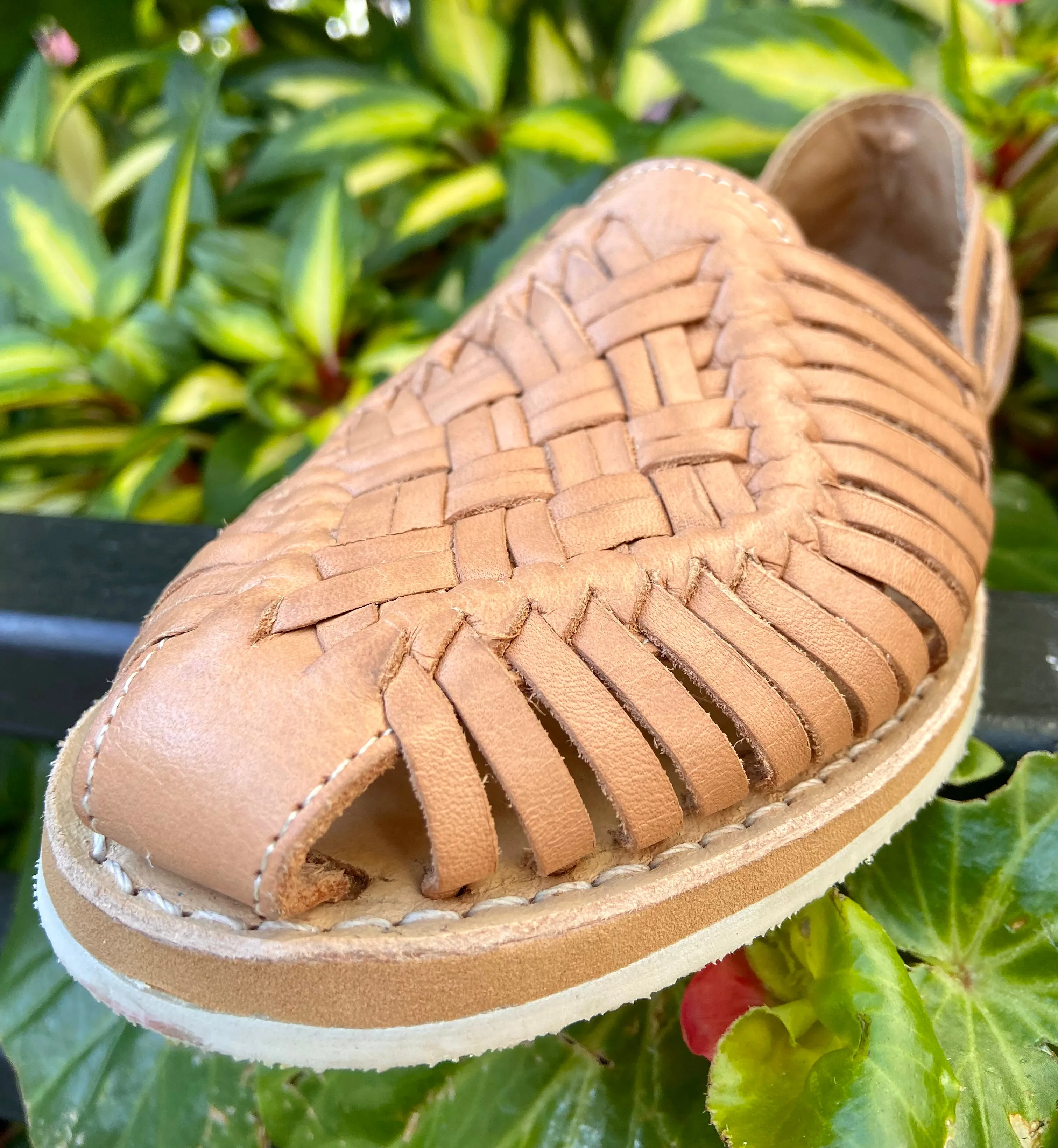 Women’s Mexican Huarache Sandals -- Natural Leather