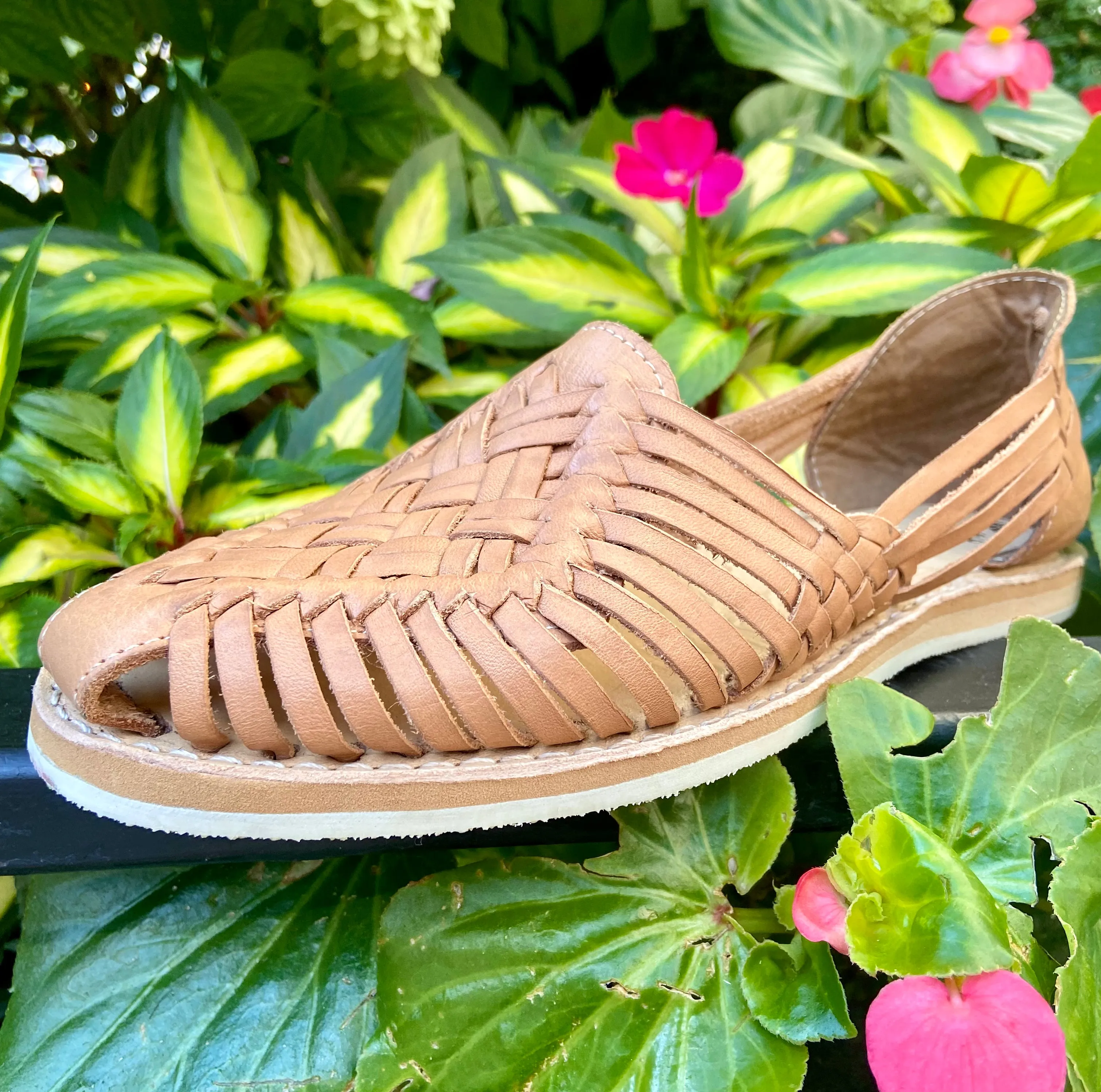 Women’s Mexican Huarache Sandals -- Natural Leather