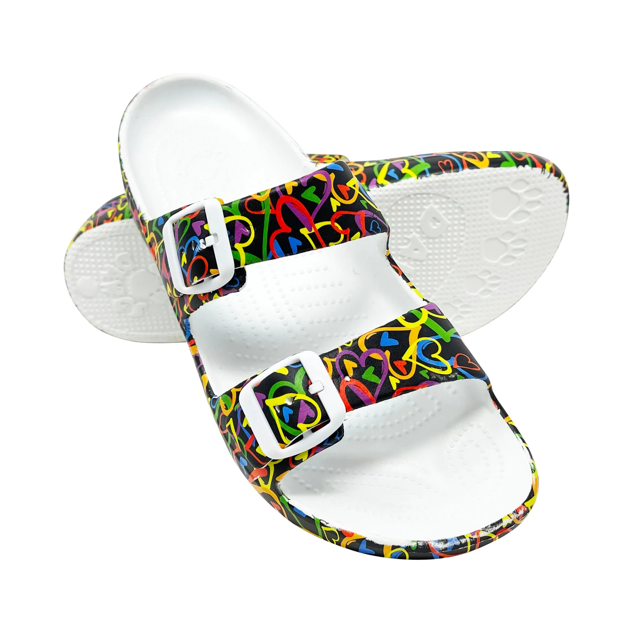 Women's PAW Print Adjustable 2-Strap Sandals