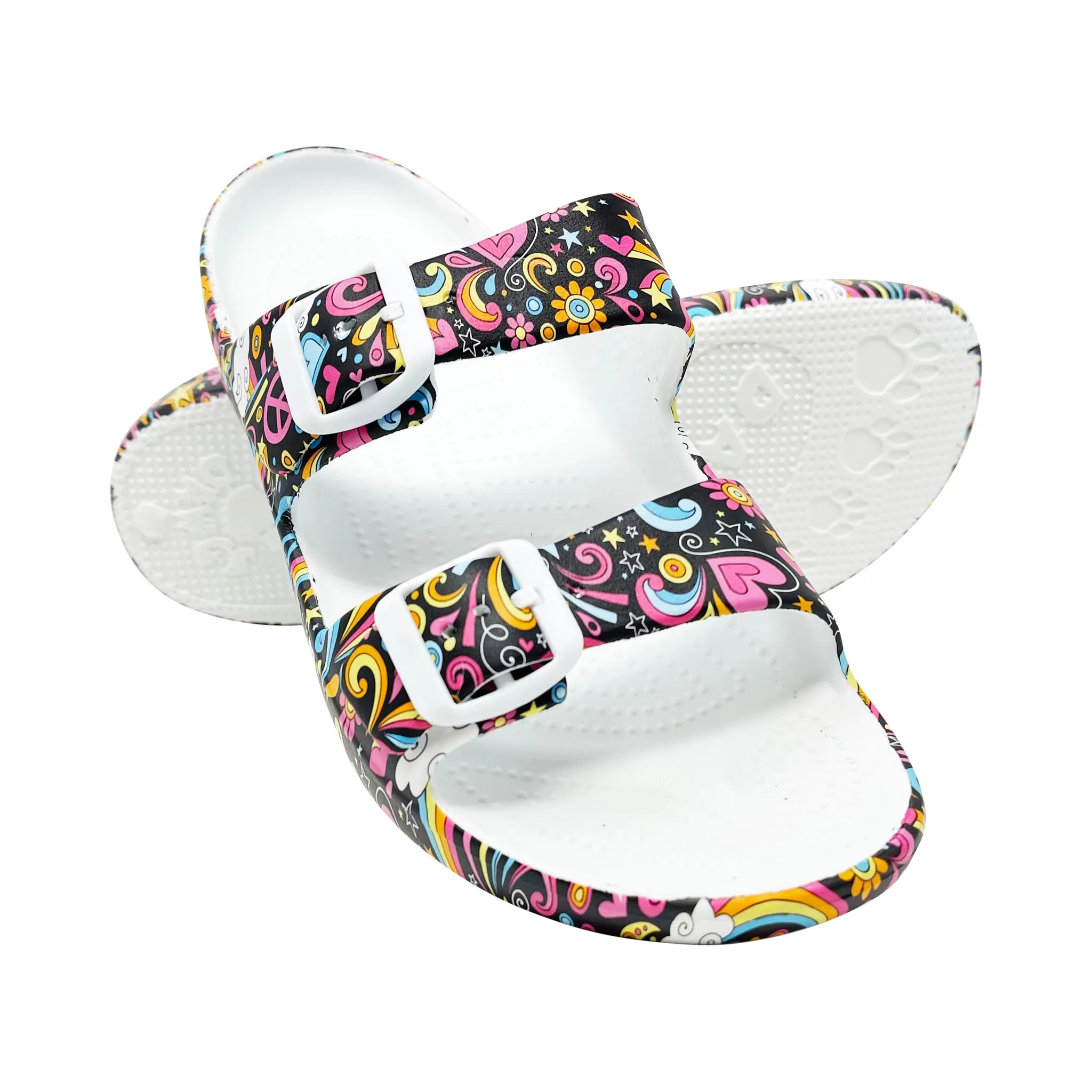 Women's PAW Print Adjustable 2-Strap Sandals